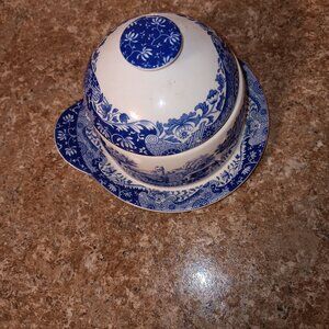 Spode Blue Italian 2 Piece Serving Bowl with Lid